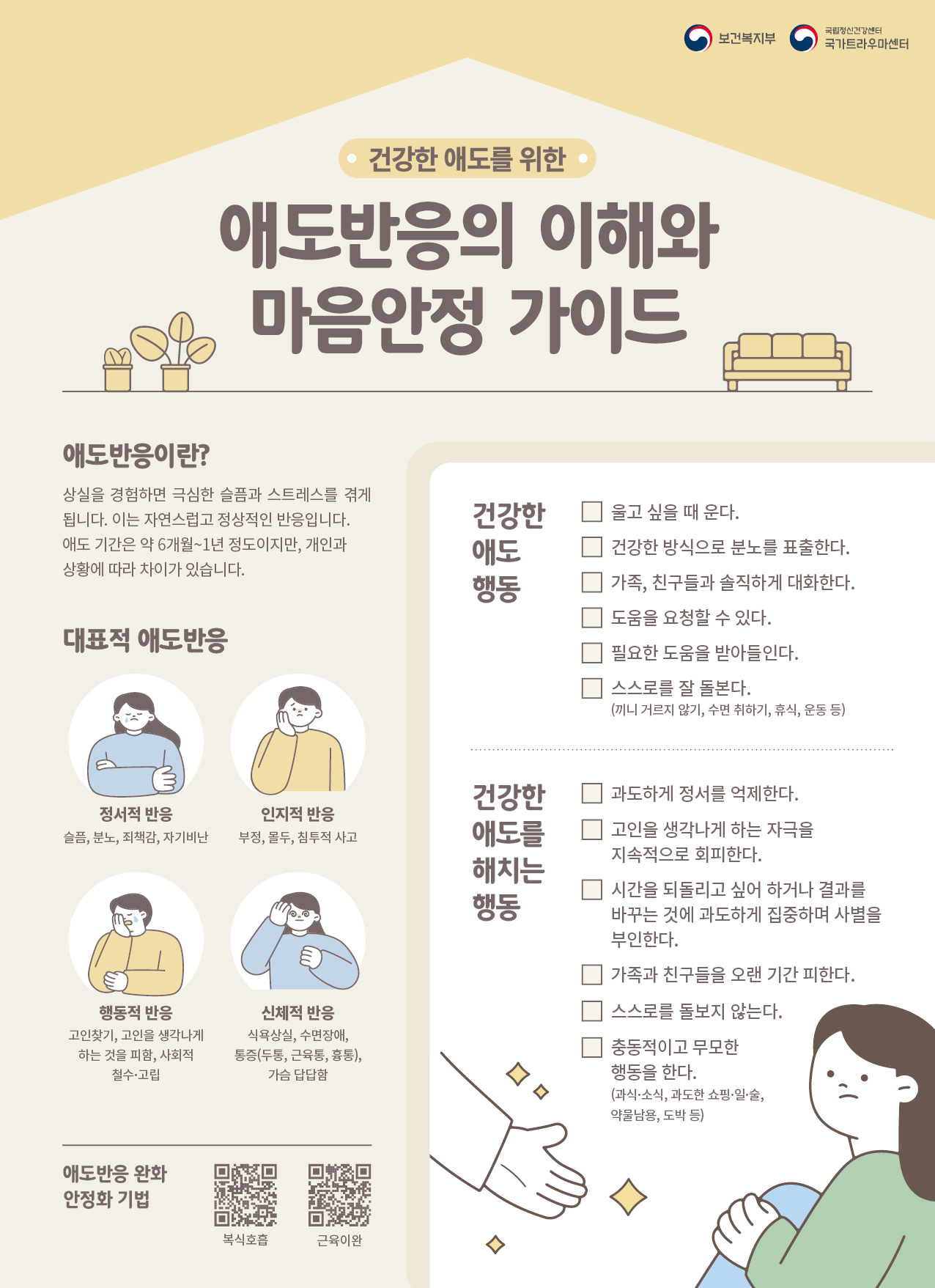 애도반응 이해와 마음안정가이드