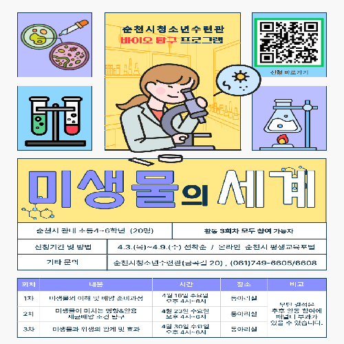 청소년수련관 바이오프로그램